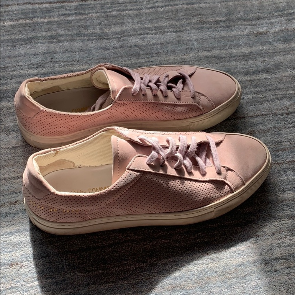 Common Projects Lilac Suede Perforated Sneakers 38 - image 4